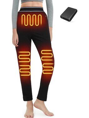 Heated Thermal Fleece Pants for Women | 7.4V Electric Long Johns for Warmth